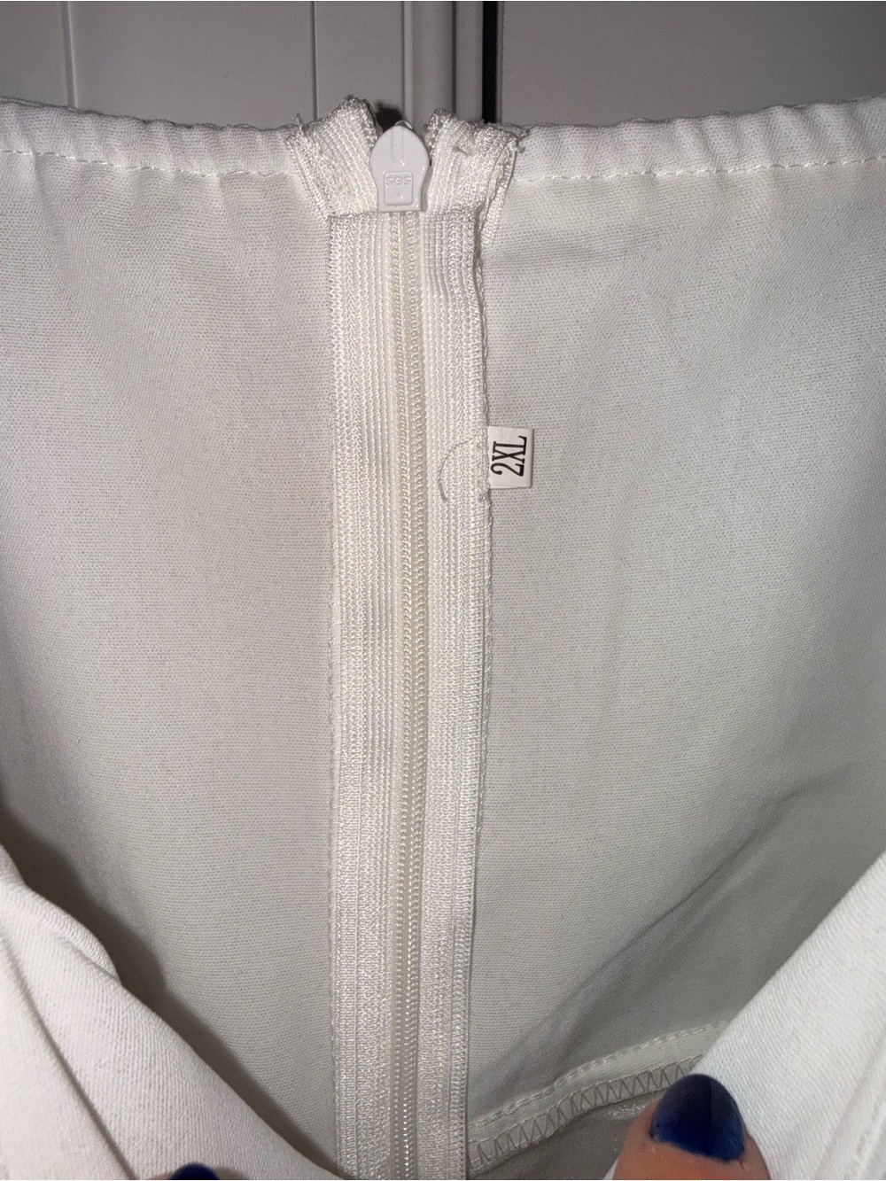 Amazon White Ruffle Slip Mini Dress - Picture 3 of 3